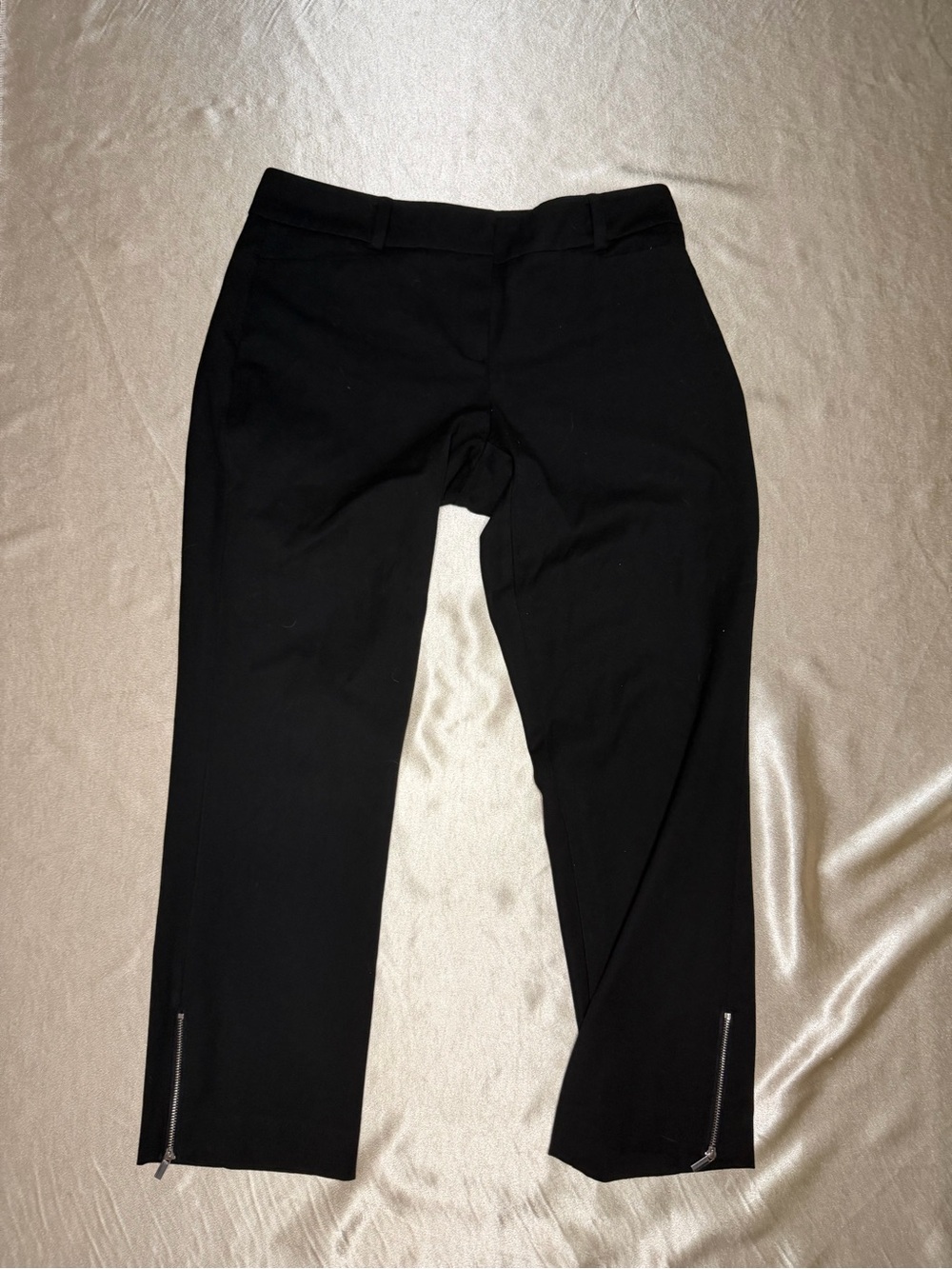 7th Avenue New York & Company Black Cropped Dress Pants Size 8 Ankle Zip Career